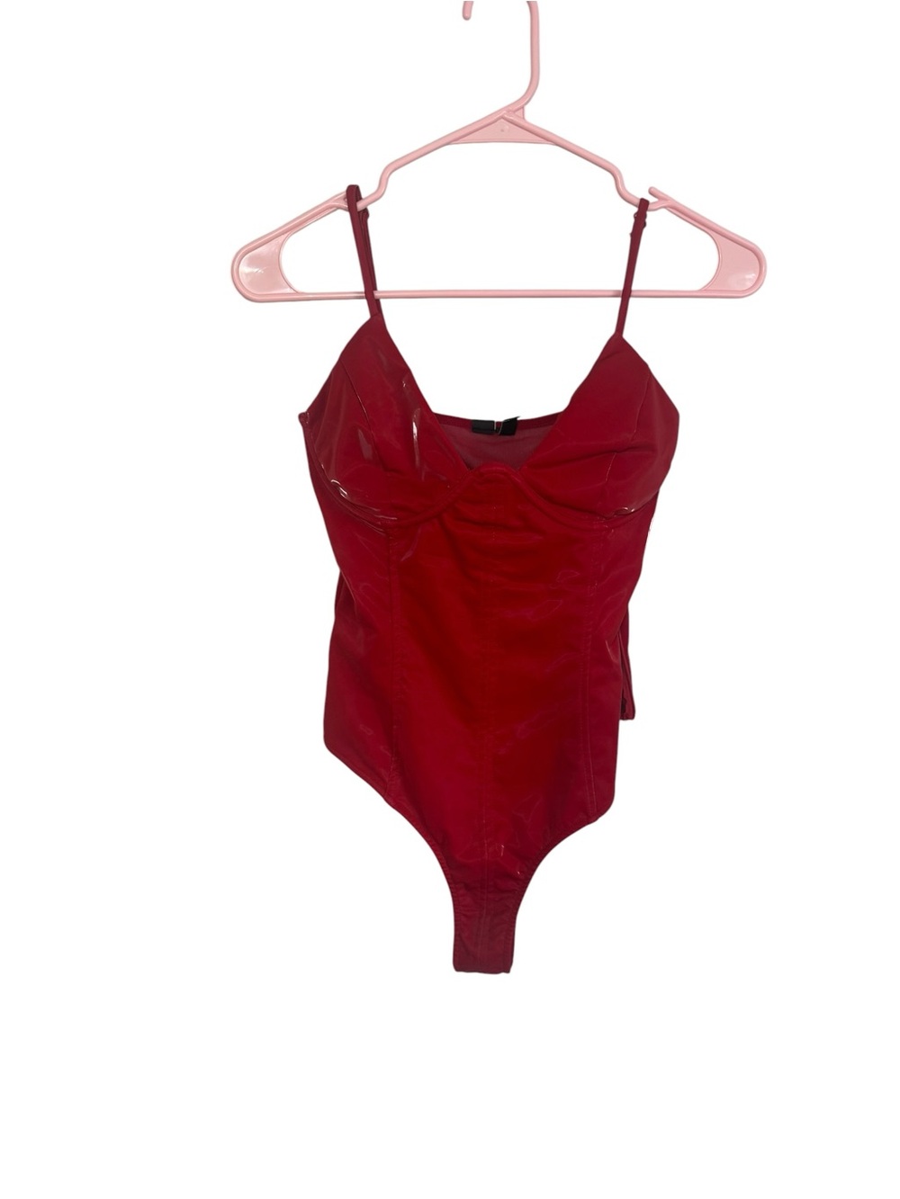 Windsor Red Lace-Up Bustier Bodysuit